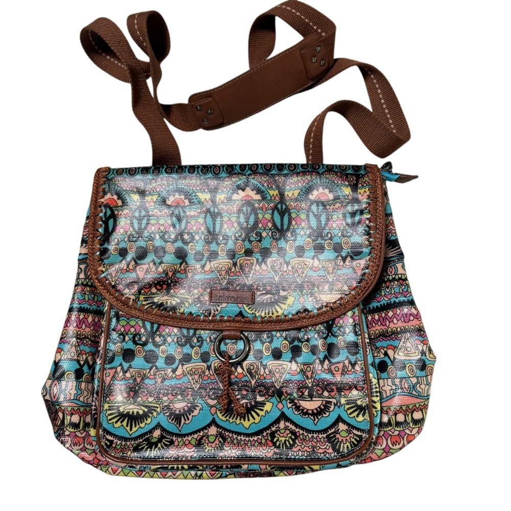 NWOT SAKROOTS COLETTE CONVERTIBLE Backpack, AQUA ONE WORLD
